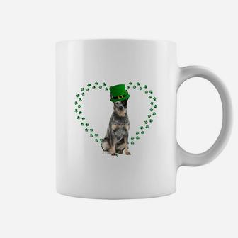 Australian Cattle Dog Heart Paw Leprechaun Hat Irish St Patricks Day Gift For Dog Lovers Coffee Mug - Seseable