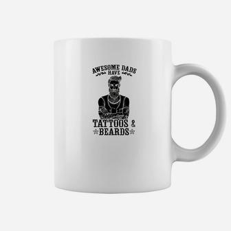 Awesome Dads Have Tattoos And Beards Tattoo Gift Coffee Mug - Seseable