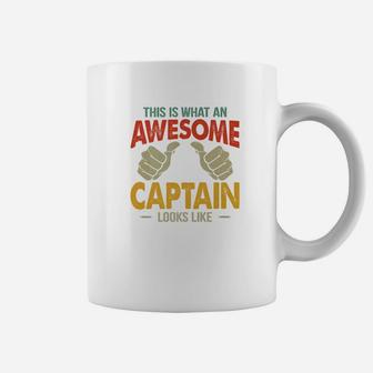 Awesome Papa This Is What An Awesome Captain Looks Coffee Mug - Seseable