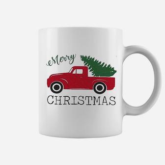 Baby Girl Boy Merry Christmas Cute Red Truck Tree Print Coffee Mug - Seseable