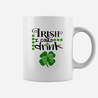 Baby Irish I Could Drink Pregnancy St Patrick's Day Coffee Mug - Seseable