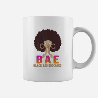 Bae Black And Educated Cute Melanin Afro Queen Woman Gift Coffee Mug - Seseable