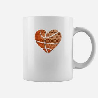 Basketball Ball Love Heart Mom Dad Sports Player Fun Gift Coffee Mug - Seseable