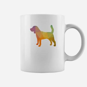 Beagle Colorful Poly Design Geometric Dog Coffee Mug - Seseable