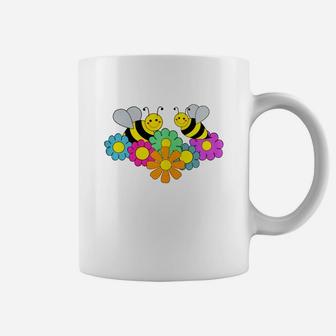 Bees And Flowers Coffee Mug - Seseable