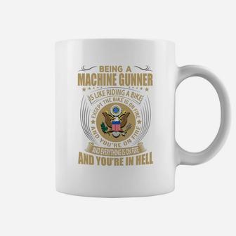 Being A Machine Gunner Like Riding A Bike Job Title Shirts Coffee Mug - Seseable