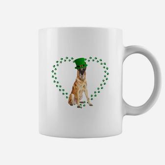 Belgian Malinois Heart Paw Leprechaun Hat Irish St Patricks Day Gift For Dog Lovers Coffee Mug - Seseable