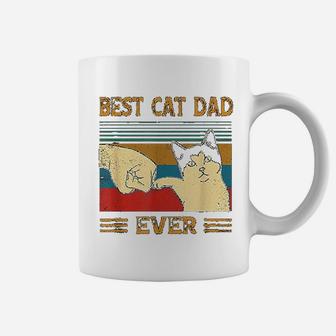 Best Cat Dad Ever Bump Fist Funny Cat Daddy Gift Vintage Coffee Mug - Seseable