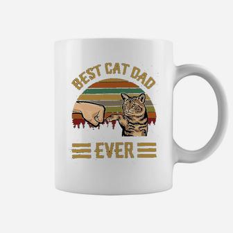 Best Cat Dad Ever Vintage Retro Kitten Cat Lovers Coffee Mug - Seseable