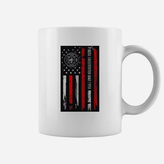 Best Firefighter Dad Ever American Flag For Fathers Day Coffee Mug - Seseable