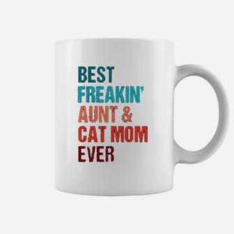 Best Freakin Aunt And Cat Mom Ever Matching Coffee Mug | Seseable CA
