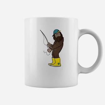 Bigfoot Fishing Funny Boots And Cap Fish Lover Gift Coffee Mug - Seseable