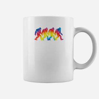 Bigfoot Silhouette Retro Tie Dye Shirt Cute Vintage Yeti Coffee Mug - Seseable