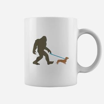 Bigfoot Walking Dachshund Sasquatch Doxie Dog Gift Coffee Mug - Seseable