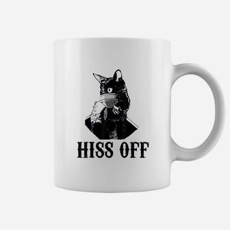 Black Cat Hiss Off Coffee Mug - Seseable