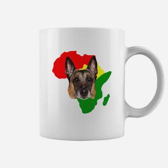Black History Month African Map Belgian Malinois Gift For Pet Lovers Proud Black Coffee Mug - Seseable