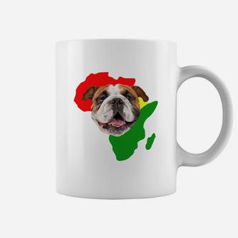 Black History Month African Map Bulldog Gift For Pet Lovers Proud Black Coffee Mug - Seseable