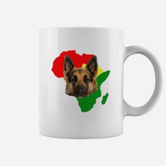 Black History Month African Map German Shepherd Gift For Pet Lovers Proud Black Coffee Mug - Seseable