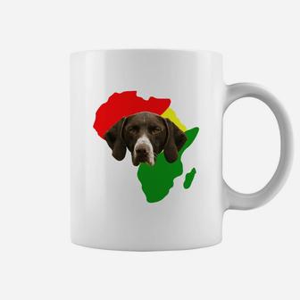 Black History Month African Map German Shorthair Pointer Gift For Pet Lovers Proud Black Coffee Mug - Seseable