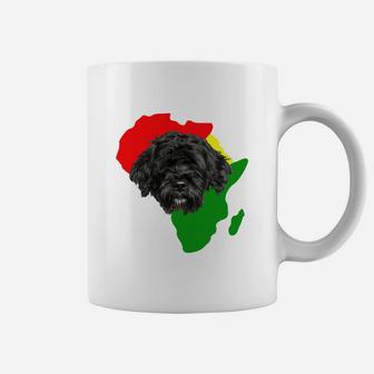 Black History Month African Map Portuguese Water Dog Gift For Pet Lovers Proud Black Coffee Mug - Seseable