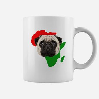 Black History Month African Map Pug Gift For Pet Lovers Proud Black Coffee Mug - Seseable