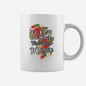 Black History Month Black Flight Nurse Magic Proud African Job Title Coffee Mug - Seseable