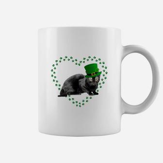 Bombay Heart Paw Leprechaun Hat Irish St Patricks Day Gift For Cat Lovers Coffee Mug - Seseable
