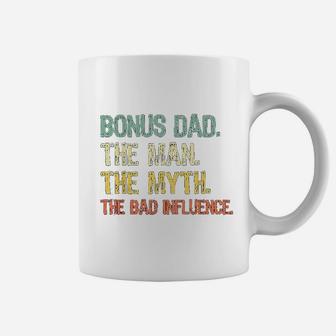 Bonus Dad The Man Myth Bad Influence Retro Gift Christmas Coffee Mug - Seseable