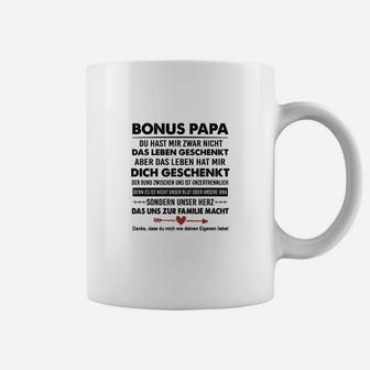 Bonus Papa Herz-Botschaft Tassen, Liebevolles Geschenk - Seseable
