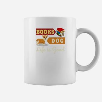 Book And Dog For Reader Book Lover Dog Lover Coffee Mug - Seseable