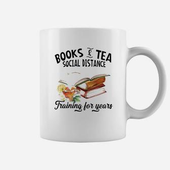 Books And Tea Social Distance Training For Years Coffee Mug - Seseable