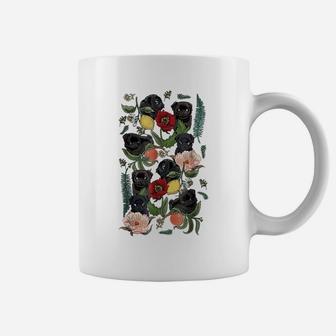 Botanical And Black Pugs Coffee Mug - Seseable