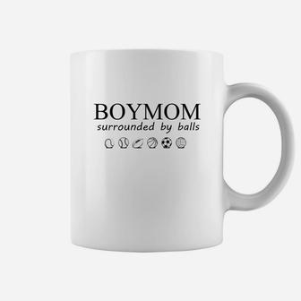 Boy Mom Surrounded By Balls Coffee Mug - Seseable