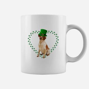 Brittany Heart Paw Leprechaun Hat Irish St Patricks Day Gift For Dog Lovers Coffee Mug - Seseable