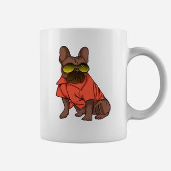 Brown Pug Dog Wearing Sunglasses Cute Pet And Pet Lovers Coffee Mug - Seseable