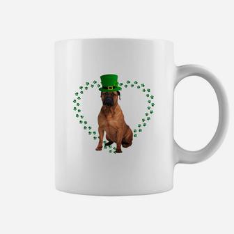 Bullmastiff Heart Paw Leprechaun Hat Irish St Patricks Day Gift For Dog Lovers Coffee Mug - Seseable
