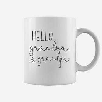 Bump And Beyond Designs Hello Grandma And Grandpa Pregnancy Announcement Coffee Mug - Seseable