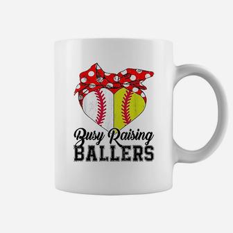Busy Raising Ballers Softball Mom Coffee Mug - Seseable