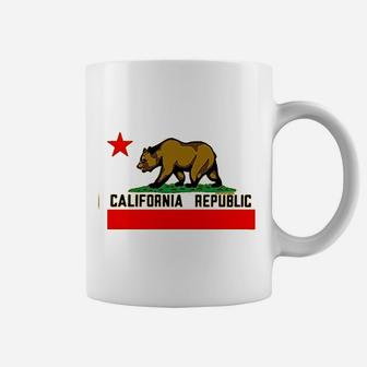 California Republic Borderless Bear Flag Black Coffee Mug - Seseable