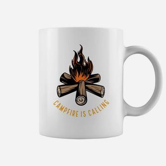 Campfire Is Calling Lets Go Camping Funny Gift Coffee Mug - Seseable