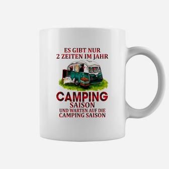 Camping-Liebhaber Tassen mit Camping Saison und Warten Motiv - Seseable