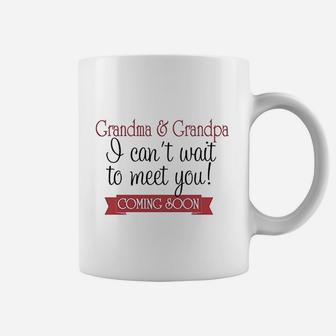 Can Not Wait To Meet Grandparents Pregnancy Announcement Coffee Mug - Seseable