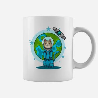 Cartoon Cat Astronaut Kitten Pet Present For Cat Lovers Coffee Mug - Seseable