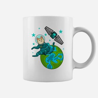 Cat Astronaut Green Space Cute Pet Gifts Coffee Mug - Seseable
