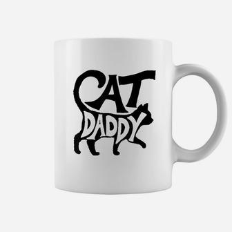 Cat Daddy Funny Cat Dad Simple Minimalist Lettering Coffee Mug - Seseable