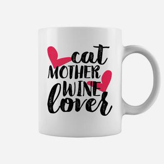 Cat Mother Wine Lover Funny Mothers Day Gifts For Mom Coffee Mug | Seseable CA
