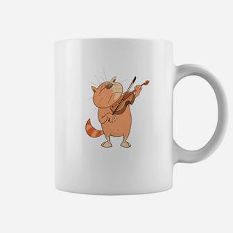 Cat Violinist Funny Cat Playing Violin For Musicians Coffee Mug - Seseable