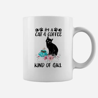 Cats Lover Cat And Coffe Kind Of Girl Coffee Mug - Seseable