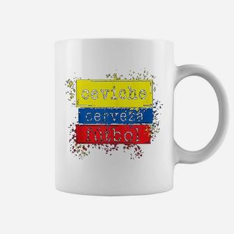 Ceviche Cerveza Futbol Funny Ecuador Flag Coffee Mug - Seseable