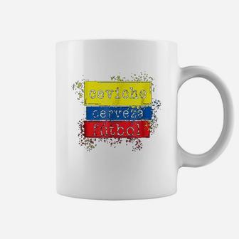 Ceviche Cerveza Futbol Funny Ecuador Flag Soccer Coffee Mug - Seseable